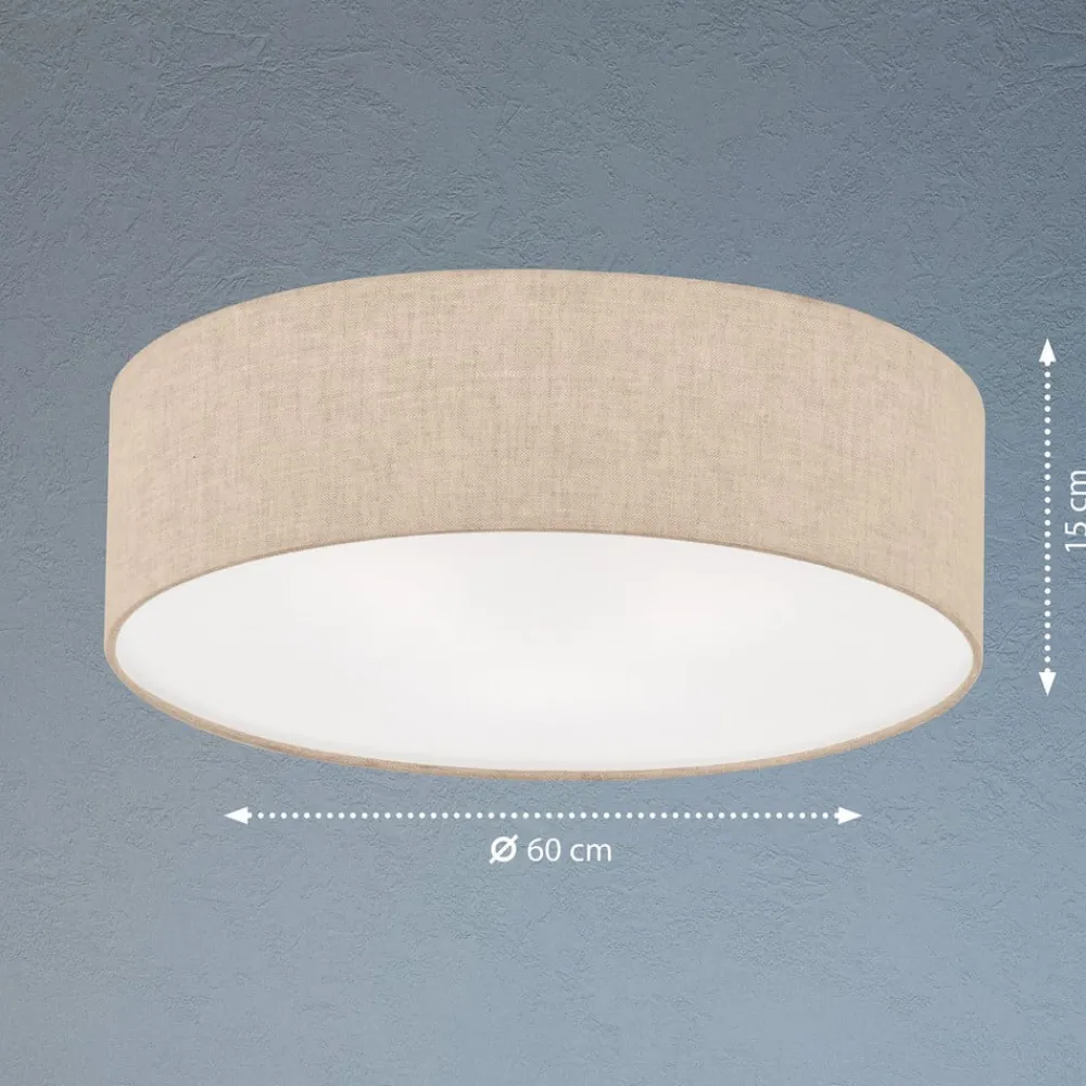 FISCHER & HONSEL Loftlamper|Loftlamper > Thor loftslampe i tekstil, sand, Ø 60cm