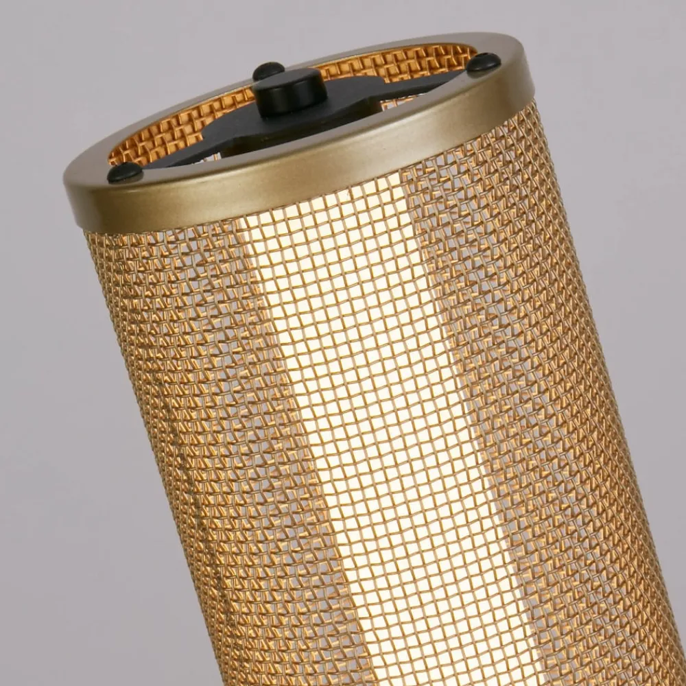 Searchlight Gulvlamper > Thread LED-gulvlampe, guldfarvet, dæmpbar i 3 trin, stål