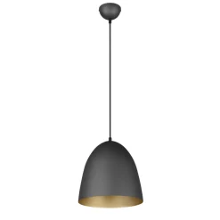 Pendellamper|Pendellamper ^ Reality Leuchten Tilda hængelampe, 1 lyskilde, sort/guld, Ø 25 cm