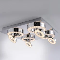Loftlamper ^ JUST LIGHT. GmbH Tim kvadratisk LED-loftlampe, med 8 ringe