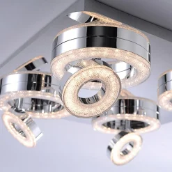 Loftlamper ^ JUST LIGHT. GmbH Tim kvadratisk LED-loftlampe, med 8 ringe