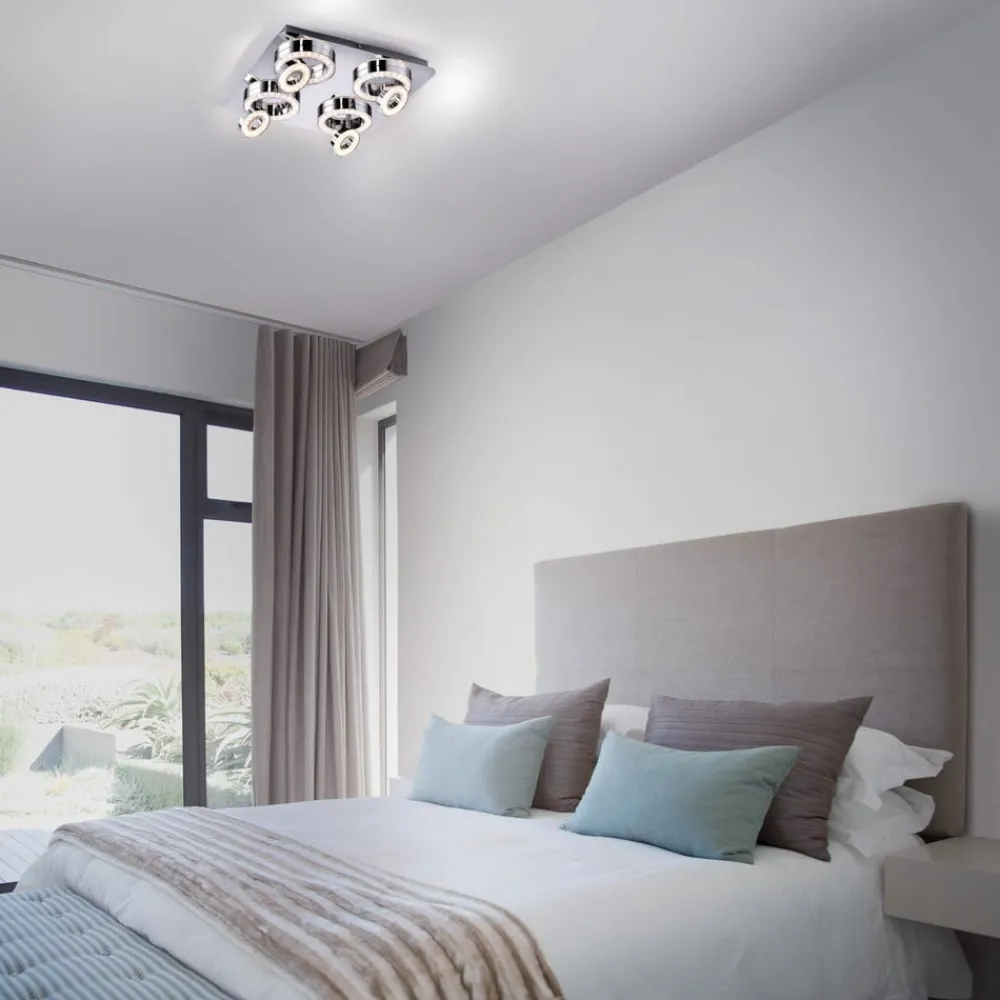Loftlamper ^ JUST LIGHT. GmbH Tim kvadratisk LED-loftlampe, med 8 ringe