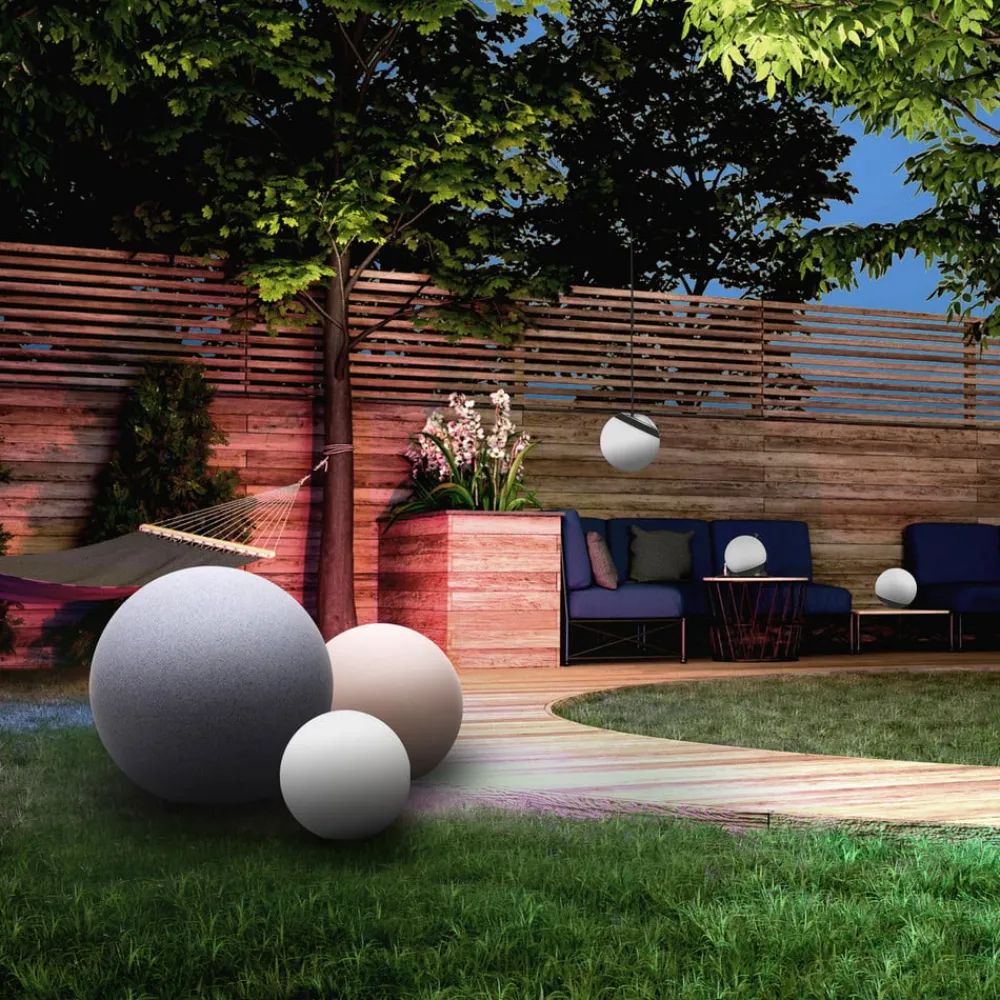 tint Solcellelamper|Udendørs Spot > Calluna Solar LED-kugle, CCT, RGB, Ø 35 cm