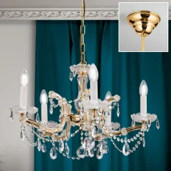 Lysekroner ^ ORION TJURA lysekrone med 5 lys 60 cm