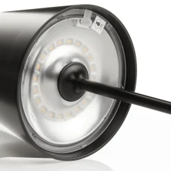FARO BARCELONA Dekorationsbelysning|Terrassebelysning > Toc LED-bordlampe med USB-oplader, IP54, sort
