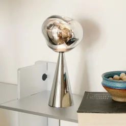 Dekorationsbelysning ^ Tom Dixon LED-bordlampe Melt Portable, sølv, 29 cm