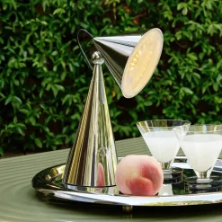 Tom Dixon Bordlamper > LED-bordlampe Pose, sølvfarvet, højde 25 cm