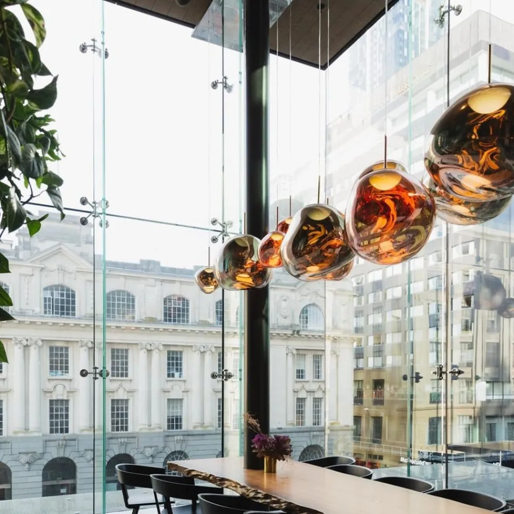 Tom Dixon Pendellamper > LED-hængelampe Melt, Ø 50 cm, kobber, plast