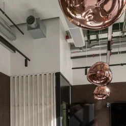 Tom Dixon Pendellamper > LED-hængelampe Melt, Ø 50 cm, kobber, plast