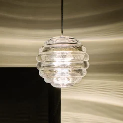 Pendellamper ^ Tom Dixon LED-hængelampe Press Sphere, klar, Ø 14 cm, 927