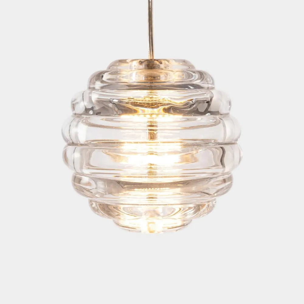 Pendellamper ^ Tom Dixon LED-hængelampe Press Sphere, klar, Ø 14 cm, 927