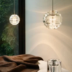 Pendellamper ^ Tom Dixon LED-hængelampe Press Sphere, klar, Ø 14 cm, 927