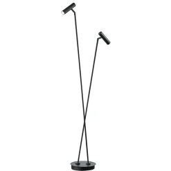 Arbejdsrum/Kontor|Gulvlamper ^ HELL Tom LED-gulvlampe, 2 lyskilder, sort