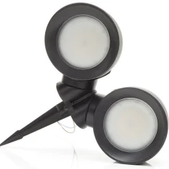 Udendørs Spot ^ Fumagalli Tommy-EL spydspot rundt sort/frostet, 2 x 10 W CCT