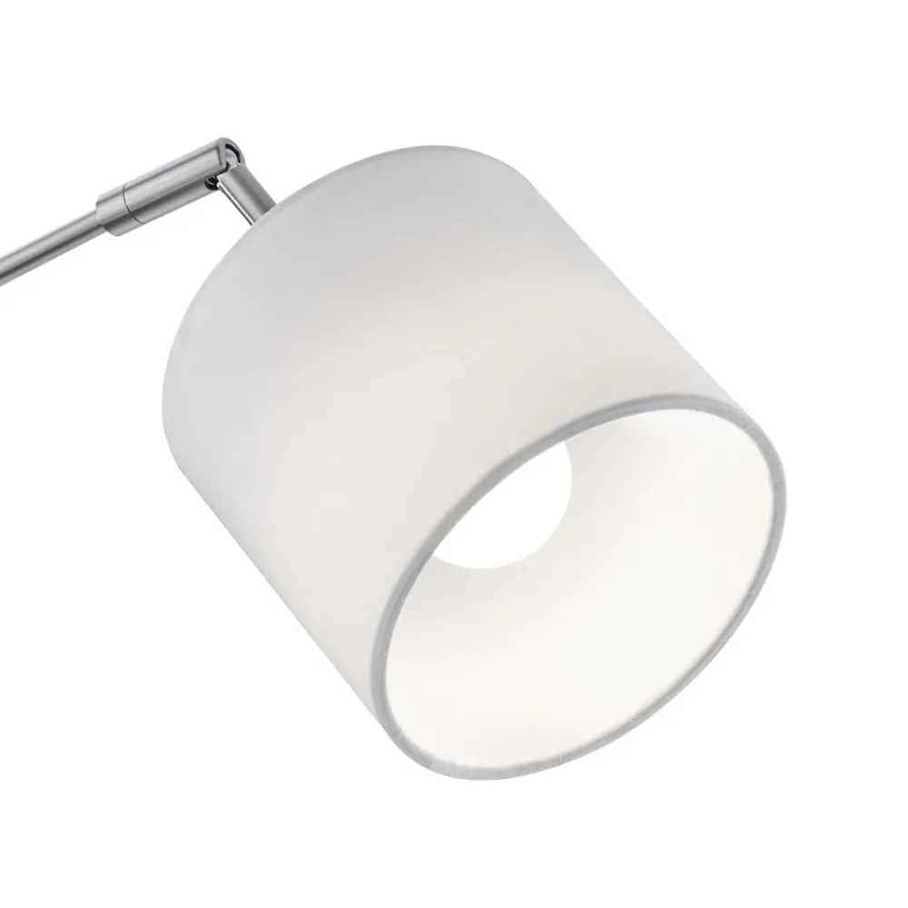 Gulvlamper|Gulvlamper ^ Reality Leuchten Tommy gulvlampe, nikkel/hvid, højde 200 cm, 5-lys, stof
