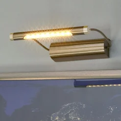 Bioledex Væglamper > Tommy LED-billedlampe, messingfarvet, batteridrevet