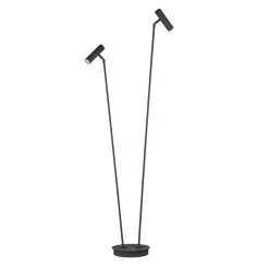 Gulvlamper ^ HELL Tom Pro LED-gulvlampe, sort, 2 lyskilder, CCT, dæmper