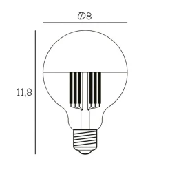 DESIGN BY US Dæmpbar Led-Pære > topforspejlet LED-pære Globe 80, sølv, E27, 3,5 W, 2.700 K