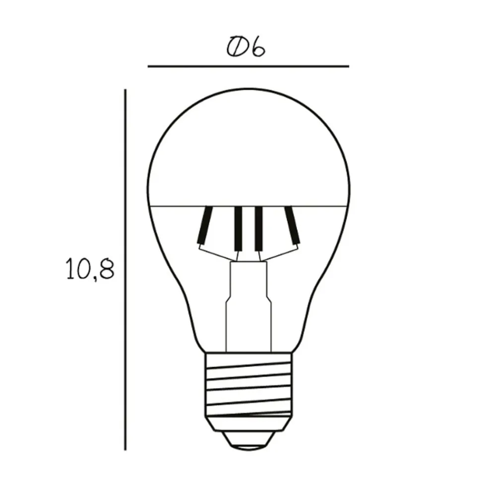Dæmpbar Led-Pære ^ DESIGN BY US Topforspejlet pære Arbitrary E27 sølv 3,5W 2700K dæmpbar