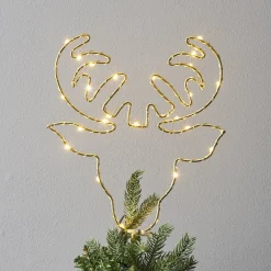 Dekorationsbelysning|Julepynt ^ STAR TRADING Topsy LED-julestjerne, hjortehoved, batteridrift