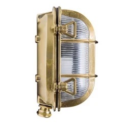 Moretti Luce Væglamper > Tortuga udendørs væglampe, oval 17 cm messing/klar