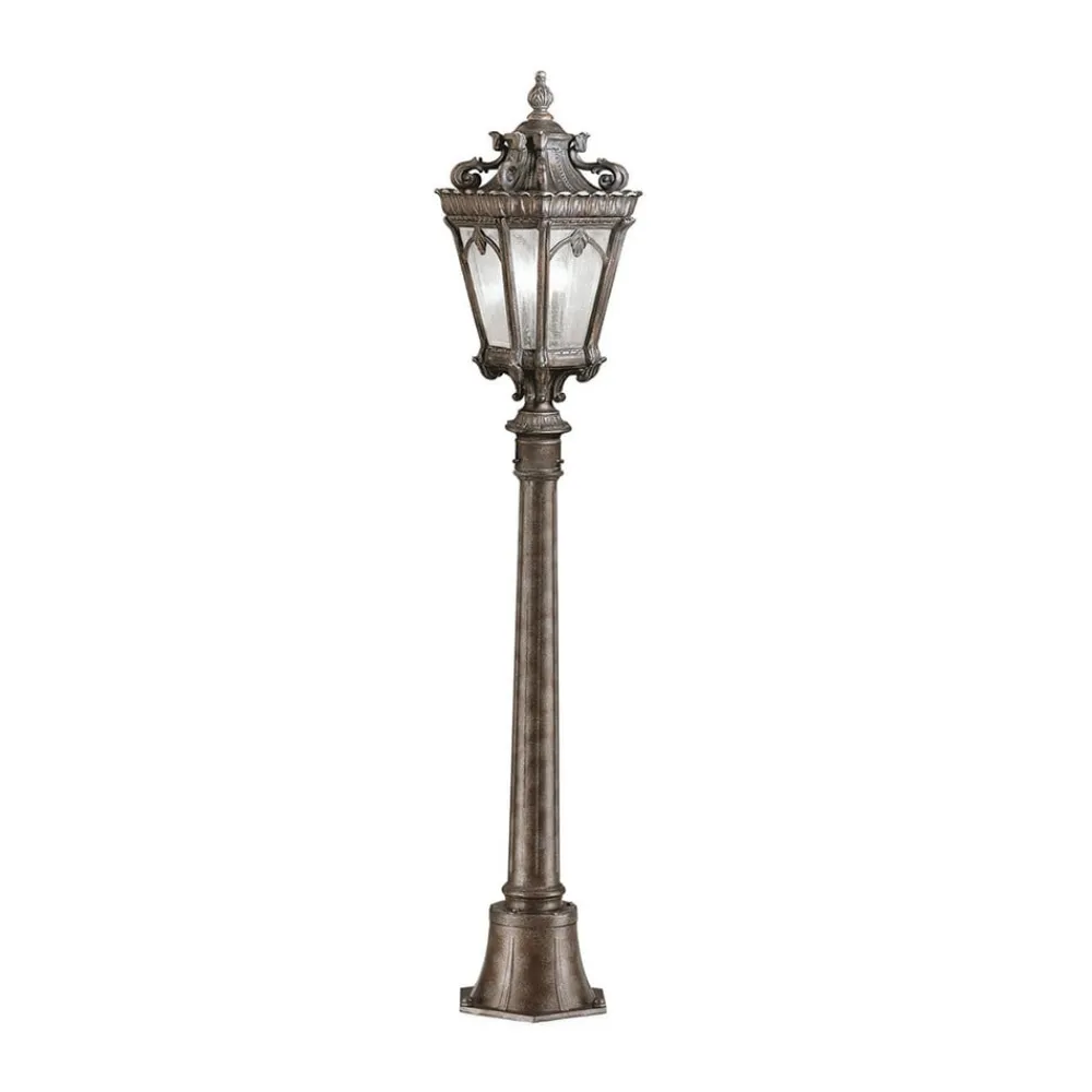 KICHLER Gadebelysning > Tournai vejlampe, højde 110 cm, aluminium, glas
