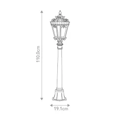 KICHLER Gadebelysning > Tournai vejlampe, højde 110 cm, aluminium, glas
