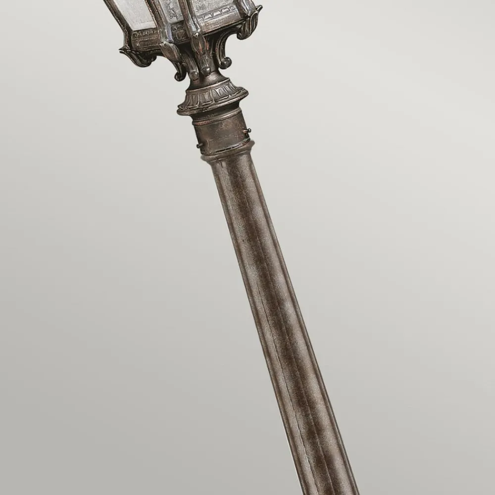KICHLER Gadebelysning > Tournai vejlampe, højde 110 cm, aluminium, glas
