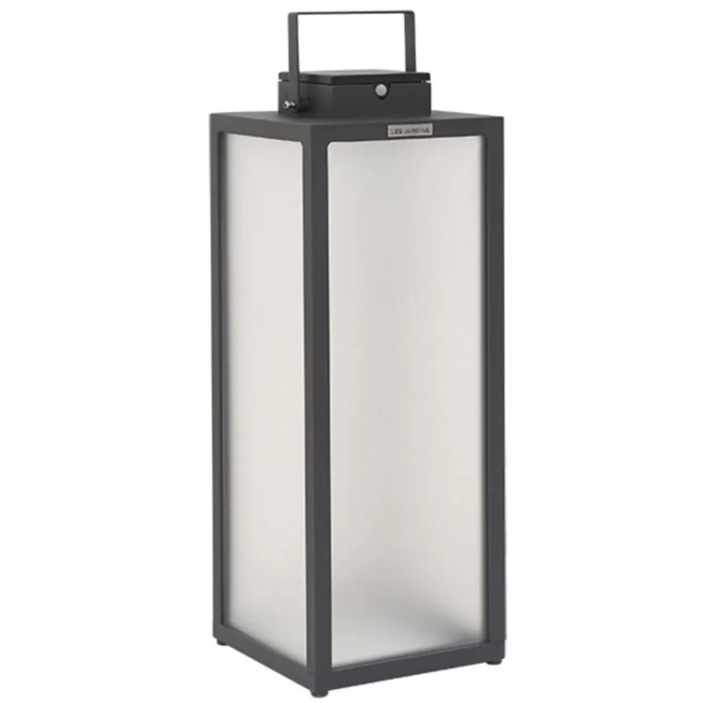 Les Jardins Solcellelamper > Tradition LED-solcellelanterne, antracit, højde 65 cm