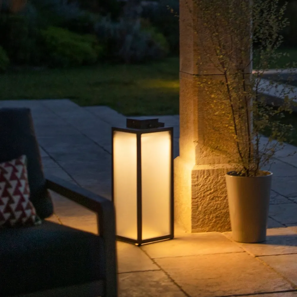 Les Jardins Solcellelamper > Tradition LED-solcellelanterne, antracit, højde 65 cm
