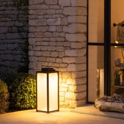 Solcellelamper ^ Les Jardins Tradition LED-solcellelanterne, corten, højde 65 cm