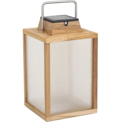 Les Jardins Solcellelamper > Tradition teak LED-solcellelanterne Højde 40 cm