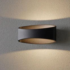 Væglamper ^ Maytoni Trame LED-væglampe, oval form i sort