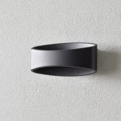 Væglamper ^ Maytoni Trame LED-væglampe, oval form i sort