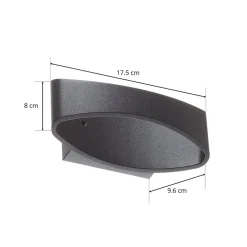 Væglamper ^ Maytoni Trame LED-væglampe, oval form i sort