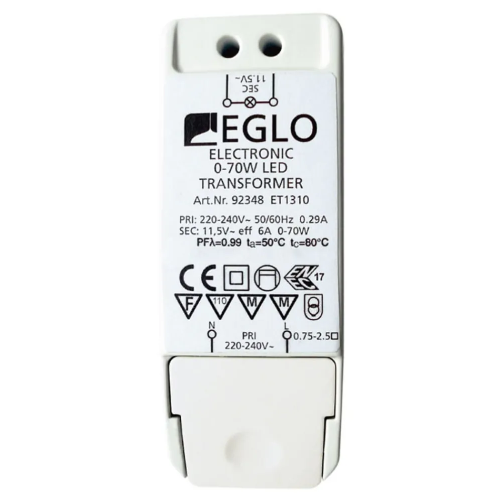 Driver Konstant Spænding|Forkoblinger ^ EGLO Transformer 92348 11,5V 0-40 W LED, 0-70 W halogen