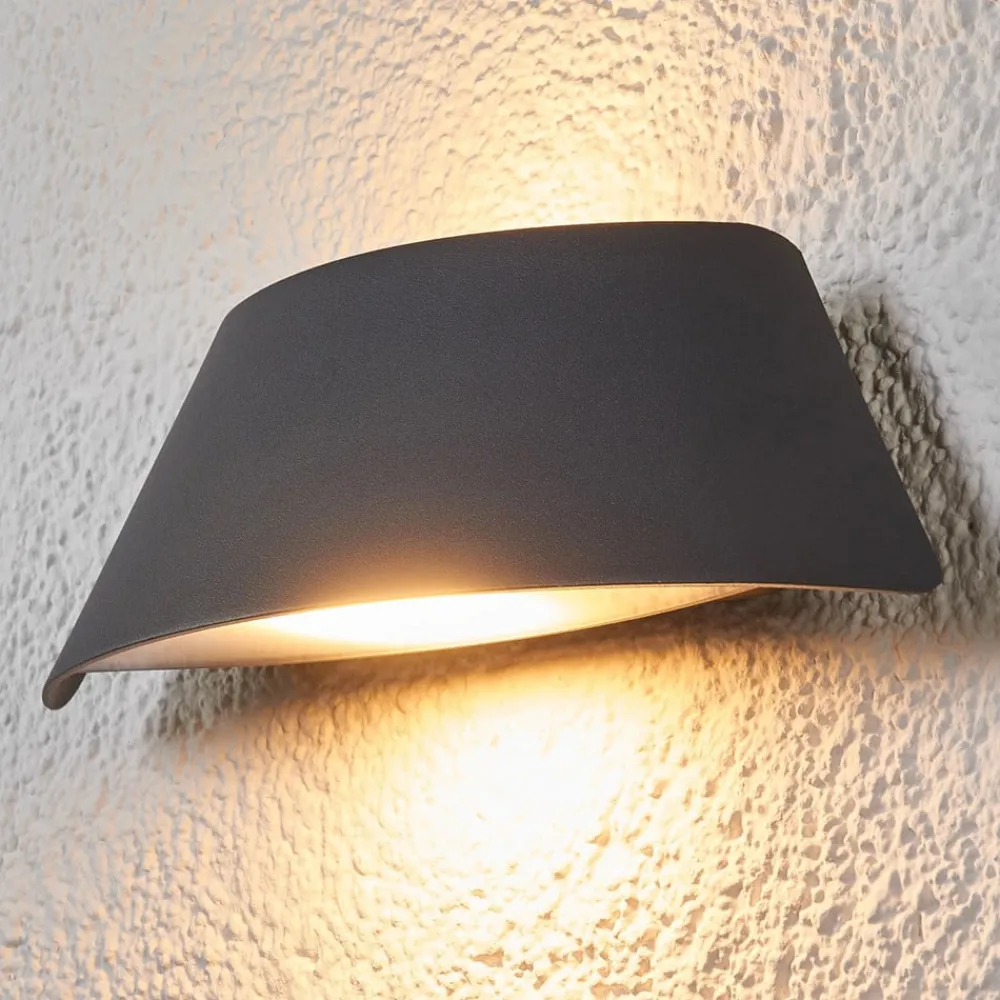 Lucande Væglamper > Trapezformet LED-udendørsvæglampe Glen med IP65
