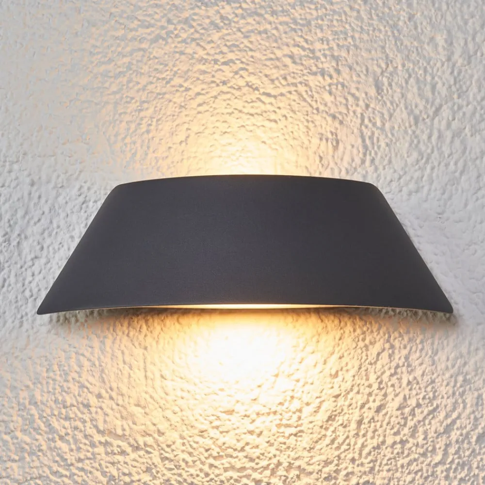 Lucande Væglamper > Trapezformet LED-udendørsvæglampe Glen med IP65