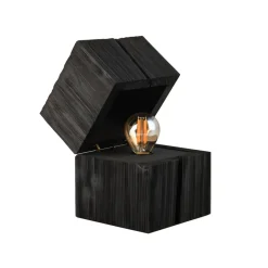 Trio Lighting Bordlamper > Treasure bordlampe, sort, træ, hængslet