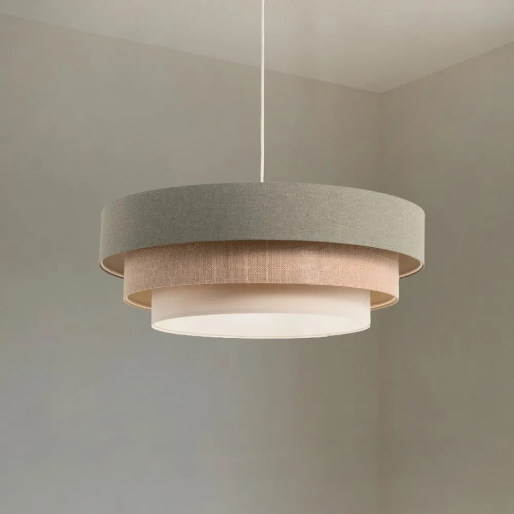 Maco Design Pendellamper > Triniti hængelampe, grøn/beige/creme, Ø 60 cm, tekstil