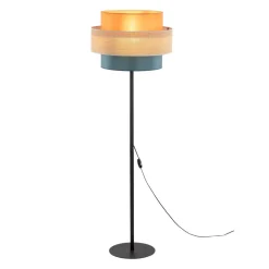 Gulvlamper|Gulvlamper ^ TK Lighting Trio gulvlampe, juteskærm, orange/naturbrun/petrol