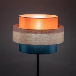 Gulvlamper|Gulvlamper ^ TK Lighting Trio gulvlampe, juteskærm, orange/naturbrun/petrol