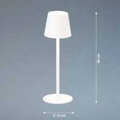 FH Lighting Bordlamper > Tropea LED-bordlampe med batteri, sandet hvid