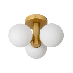 Loftlamper|Loftlamper ^ Lucide Trudy loftlampe til bad 3 lyskilder, mat guld/opal