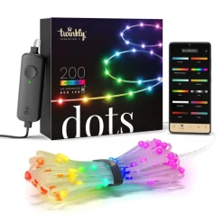 Dekorationsbelysning|Julepynt ^ twinkly Dots LED-lyskæde RGB, gennemsigtig, IP44, 10 m