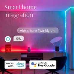 Dekorationsbelysning|Julepynt ^ twinkly Dots LED-lyskæde RGB, gennemsigtig, IP44, 10 m