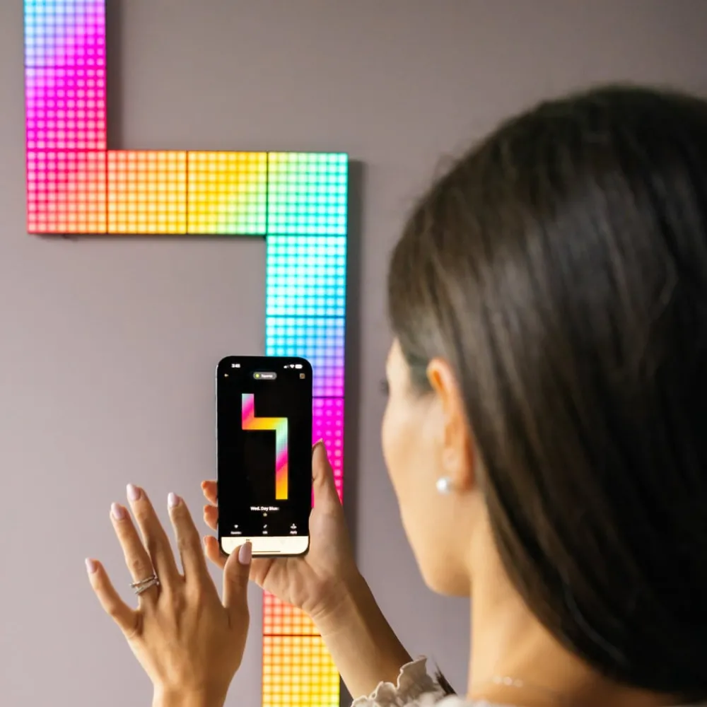 Dekorationsbelysning ^ twinkly RGB-firkanter sort IP20 1 udvidelse