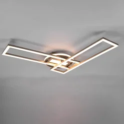 Loftlamper ^ Reality Leuchten Twister LED-loftlampe, drejelig, fjernbetj. nikkel
