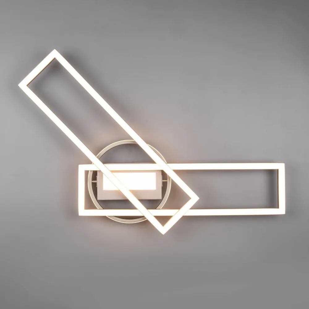 Loftlamper ^ Reality Leuchten Twister LED-loftlampe, drejelig, fjernbetj. nikkel
