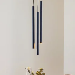 Pendellamper ^ SOLLUX LIGHTING Tynd pendel, sort, tre lys, rondel